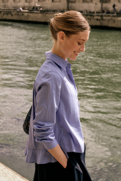 0039 Italy Bluse Zendaya - blue stripe