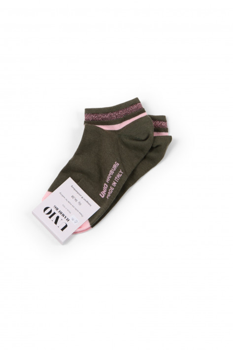 Unio Hamburg Socks Shorty Glitzi - khaki glitzi