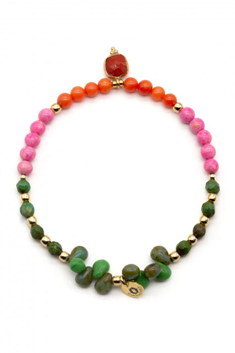 Schmückstück Armband DROPS - green / rose