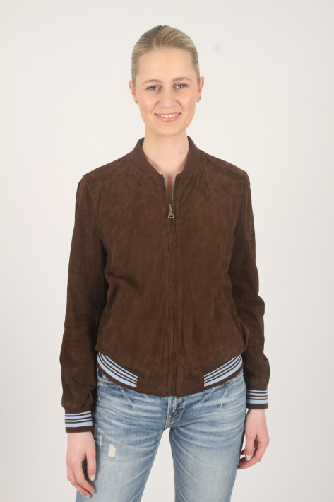 Oakwood Wende-Lederjacke Gina - brown/light blue