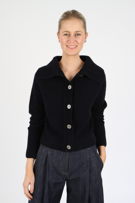 FFC Fashion Cardigan breiter Kragen - midnight