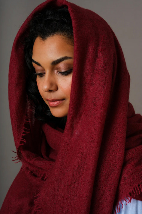 Bakaree Cashmere-Schal - cabernet