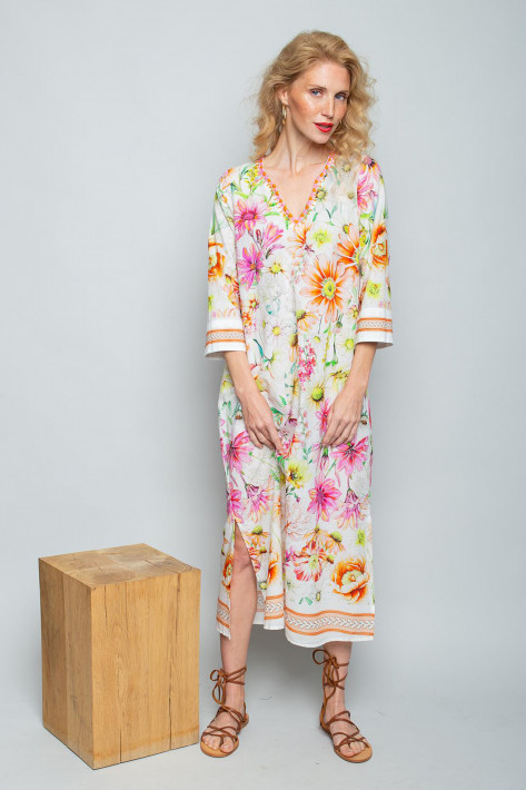 Emily van den Bergh Tunika-Kleid - white/multi flowers
