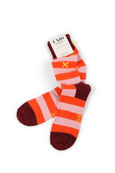 Unio Socken Cosy - bordeaux/orange/rose