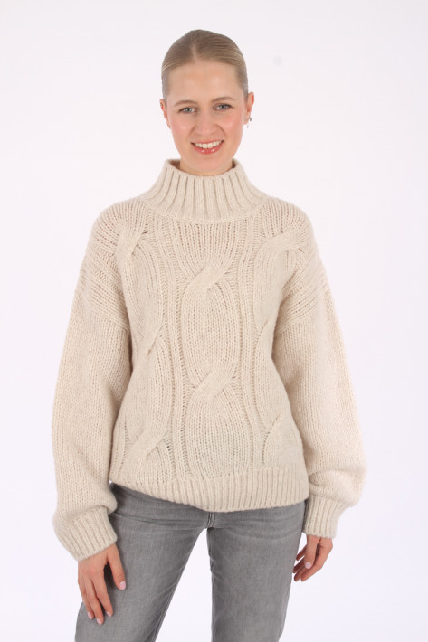 Juvia Zopf-Turtleneck Meline - eggshell