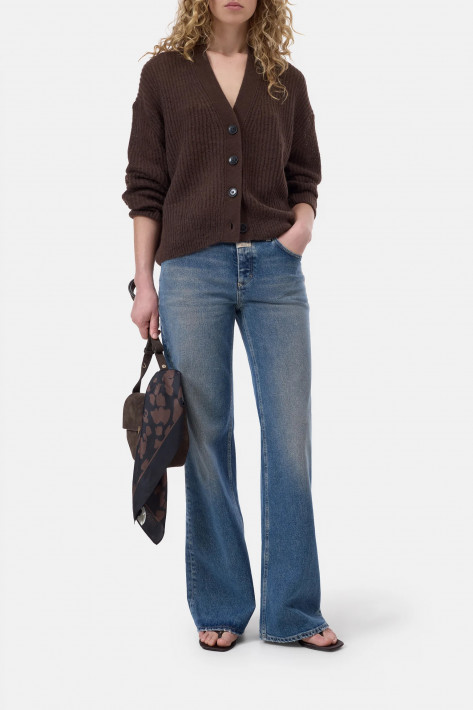 Closed Strickcardigan - mahagony brown