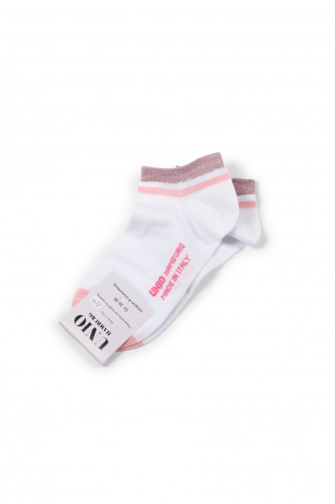 Unio Hamburg Socks Shorty Glitze - white/rose glitzi