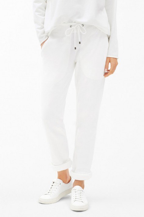 Juvia Fleece Trousers Turn Up - white