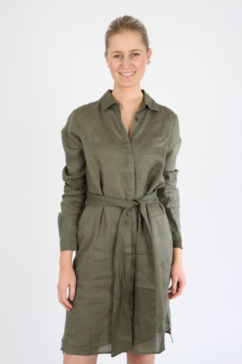 0039 Italy Leinenkleid Gracia - oliv