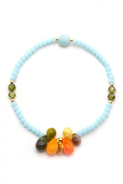 Schmückstück Armband Mala Single 6 Drops PURE SKY