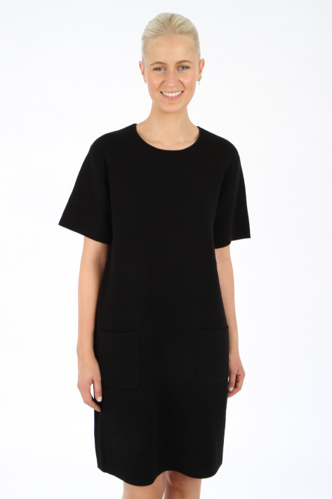 0039 Italy Knit Merino Dress MAXIME NEW - black