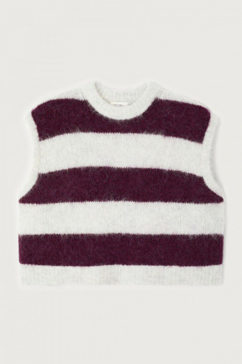 American Vintage Strickpullunder Niby - cranberry-stripes
