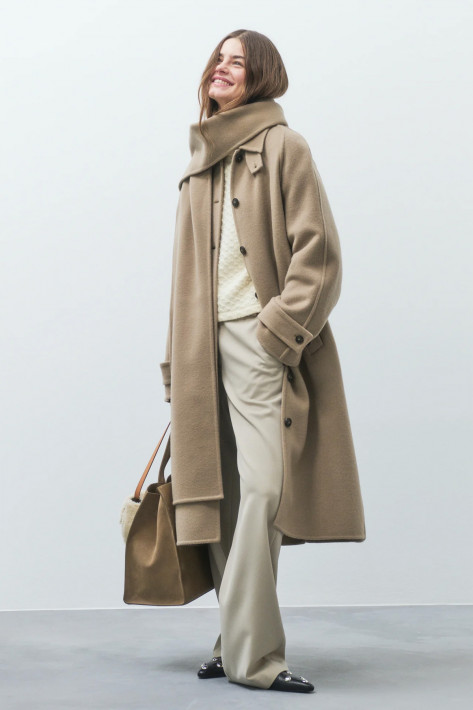 Closed Wollmantel - clay beige
