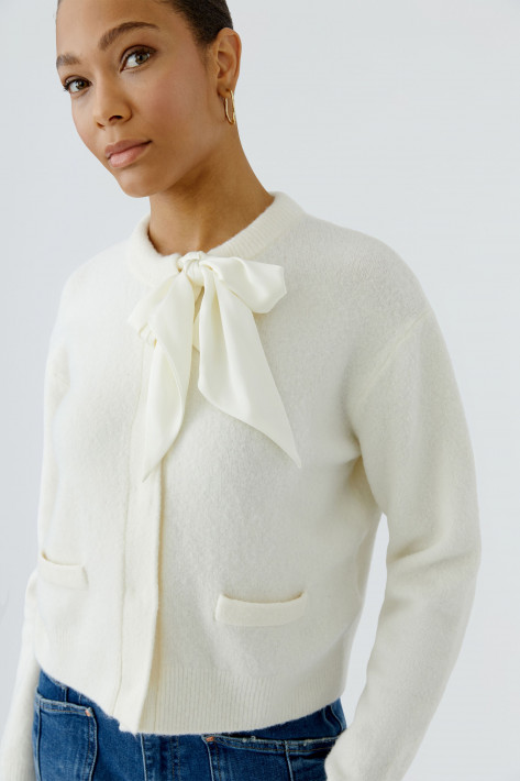 Oui Strickjacke gardenia - offwhite