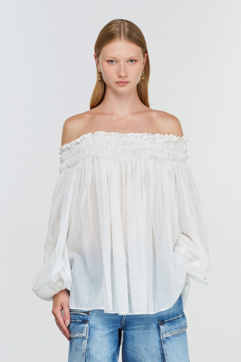 Semicouture Carmen-Blouse . offwhite