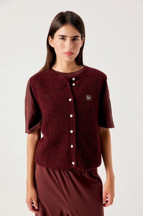 American Vintage Weste East - bordeaux/acerola melange