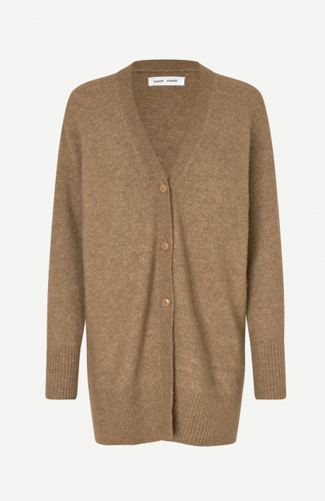 Samsoe & Samsoe Long Cardigan Sanor - lead gray / brown