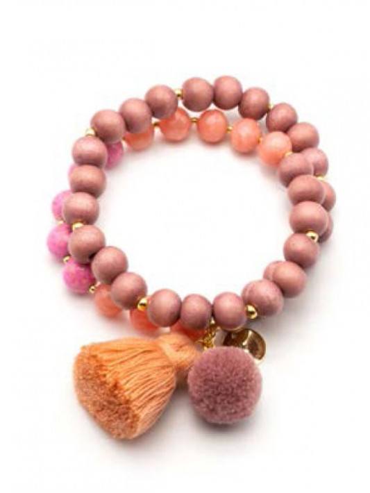 Schmückstück Armband Mala Twin - rose/pink