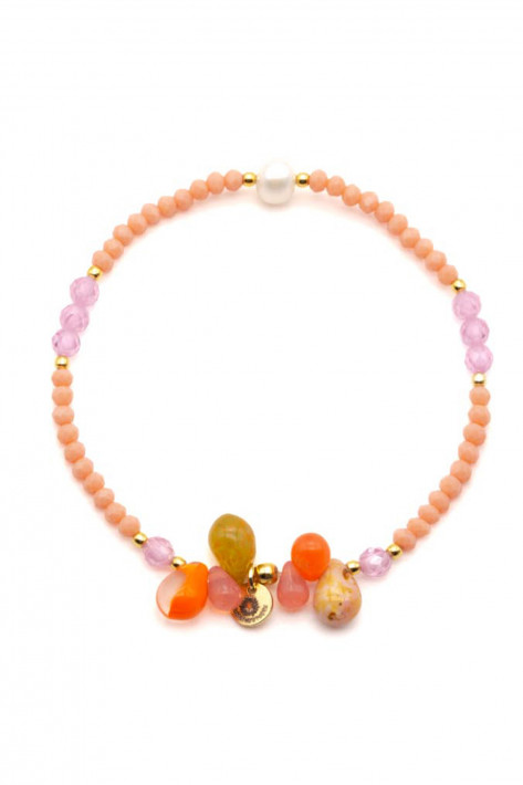 Schmückstück Armband Mala Single 6Drops Rose