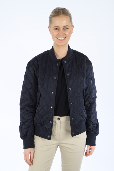 IQ Studio Quilted Bomber Jacket - navy blue