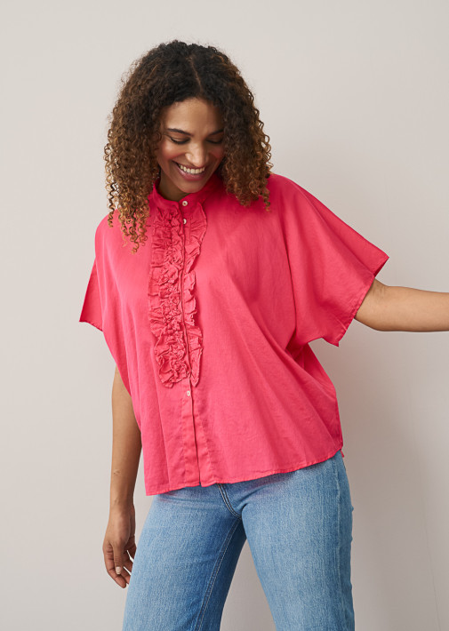 0039 Italy Bluse DAISY - coral red
