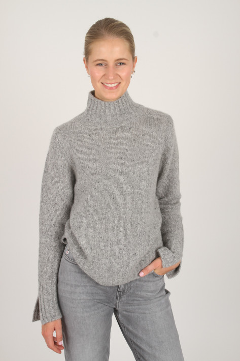 Allude Mockneck-Sweater - grey melange