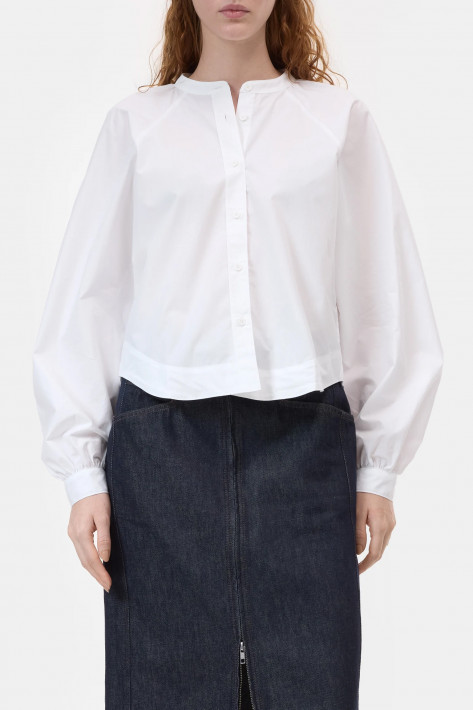 Closed Wide Sleeve Blouse - white