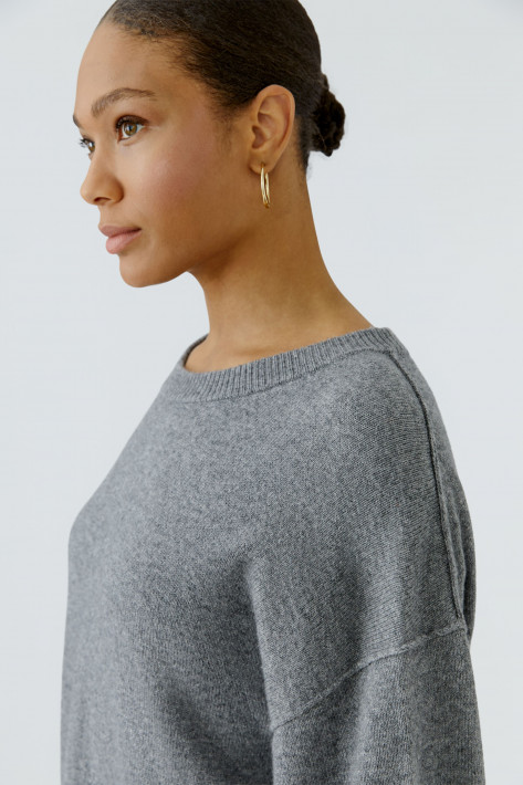 Oui Longpullover/Kleid -grey mel