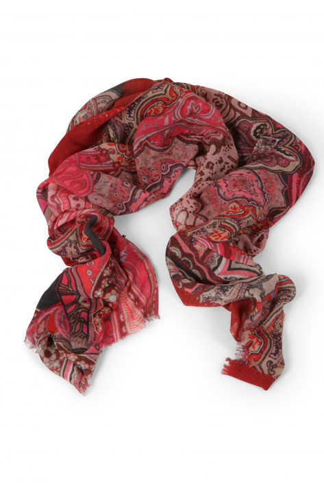 Codello Printed Scarf Paisley - multi red