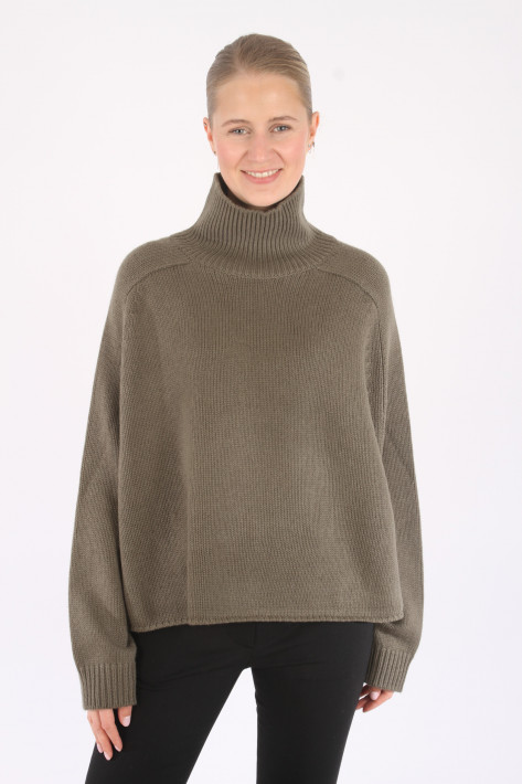 Juvia Cashmere Blend Sweater Turtle Neck Rike - burnt olive