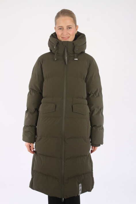 IQ Studio Hooded Puffer Long Coat - olive