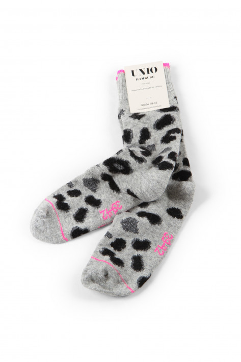 Unio Socken Leo Cashmere - grey/ black