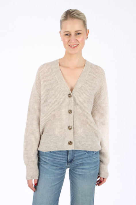 Closed V-Neck Cardigan - clay beige