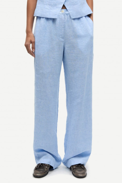 Samsoe & Samsoe Leinenhose SATOVES - Bel Air blue mel.