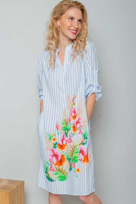 Emily van den Bergh Kleid - bleu white stripe