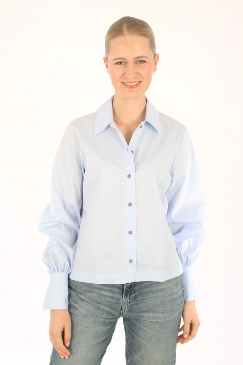 0039 Italy Uni Cotton Blouse Dolly LA - lightblue