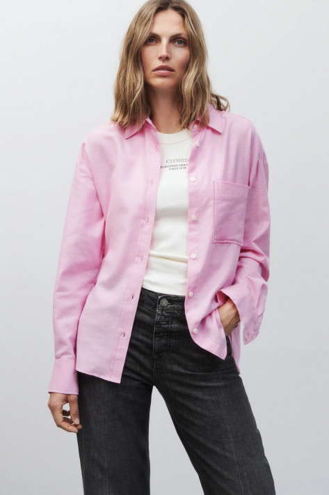 Closed Bluse - flamingo pink