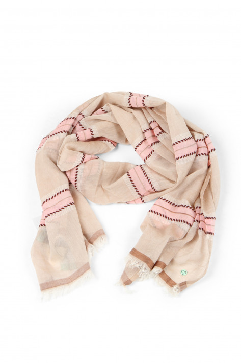 Codello Schal Stripes - beige/rose/bordeaux