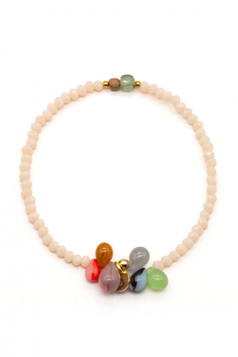 Schmückstück Armband Mala Single 6 Drops CREME