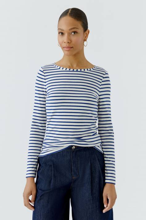 Oui Longsleeve - striped blue white