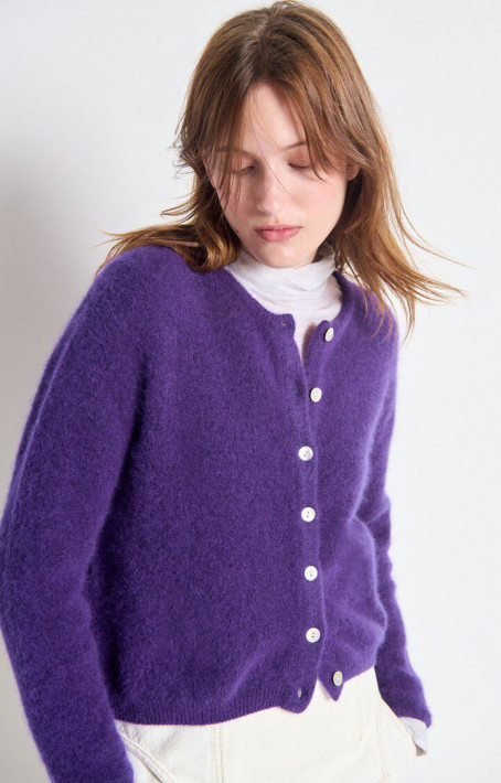 American Vintage Cardigan VITOW - aubergine7lilac