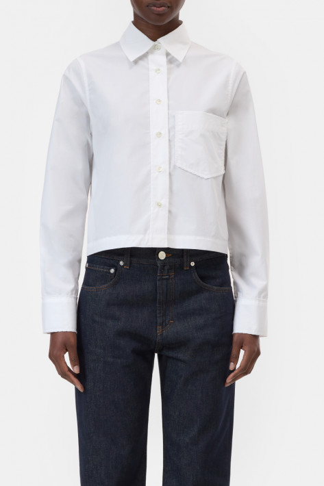 Closed Lace Detail Blouse - white