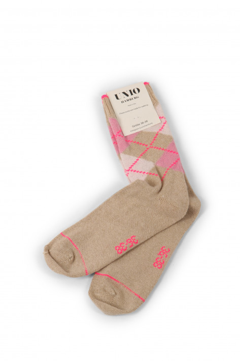 Unio Socken Argy Glitzi - toast-neon pink