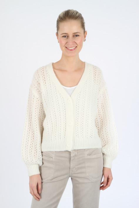 Hemisphere Cashmere-Cardigan V-Neck - white cloud