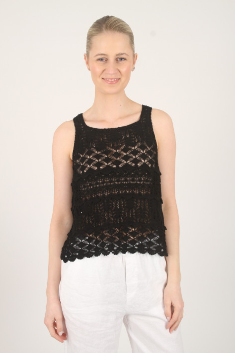 Semicouture Strick-Häkeltop - black